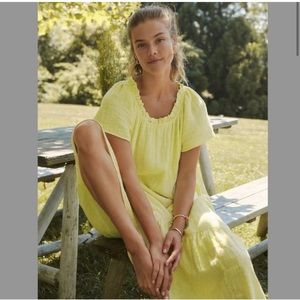 Anthropologie Maeve Selah hi low dress xs neon yellow